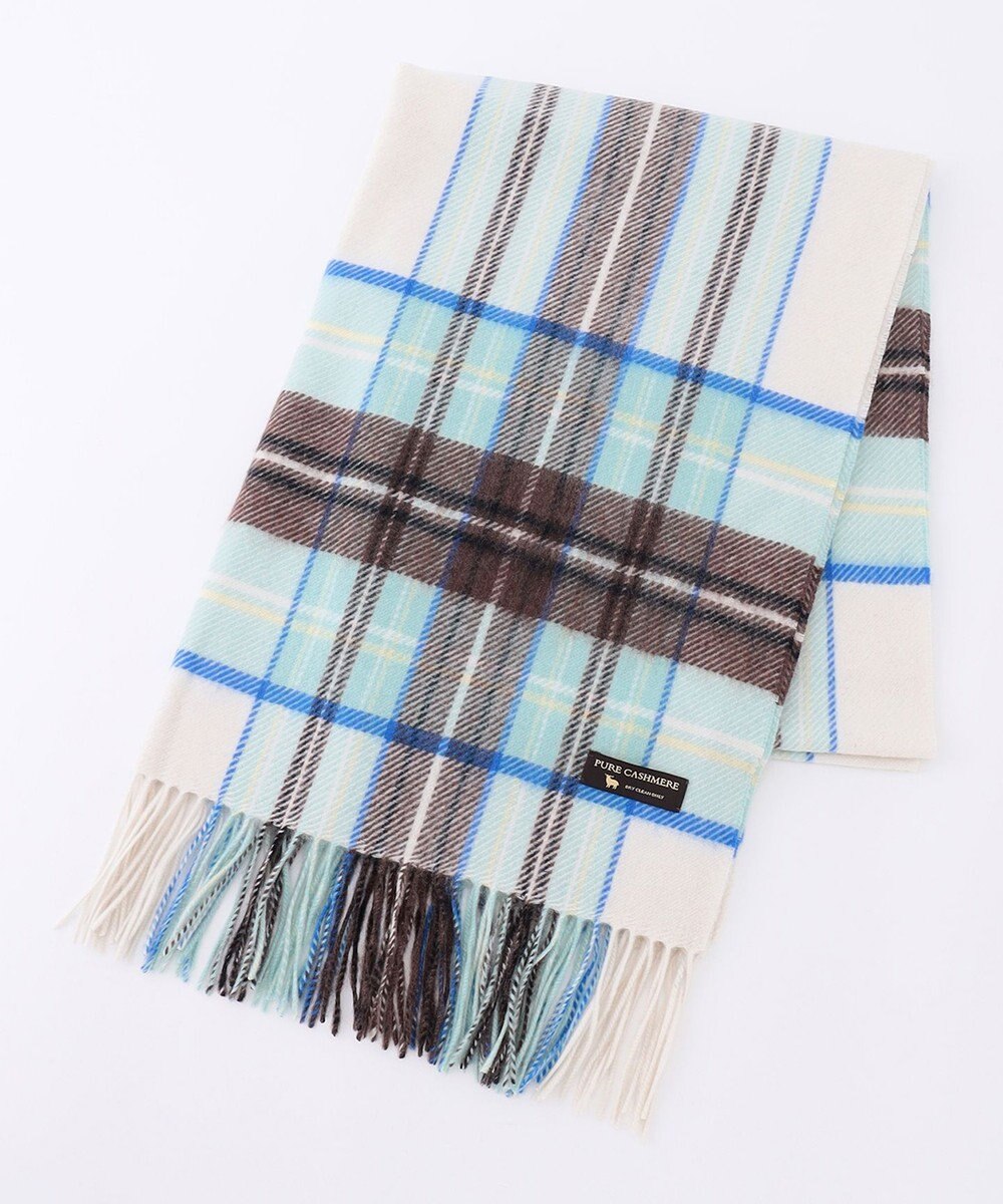 23区 カシミヤ チェック柄 ストール 