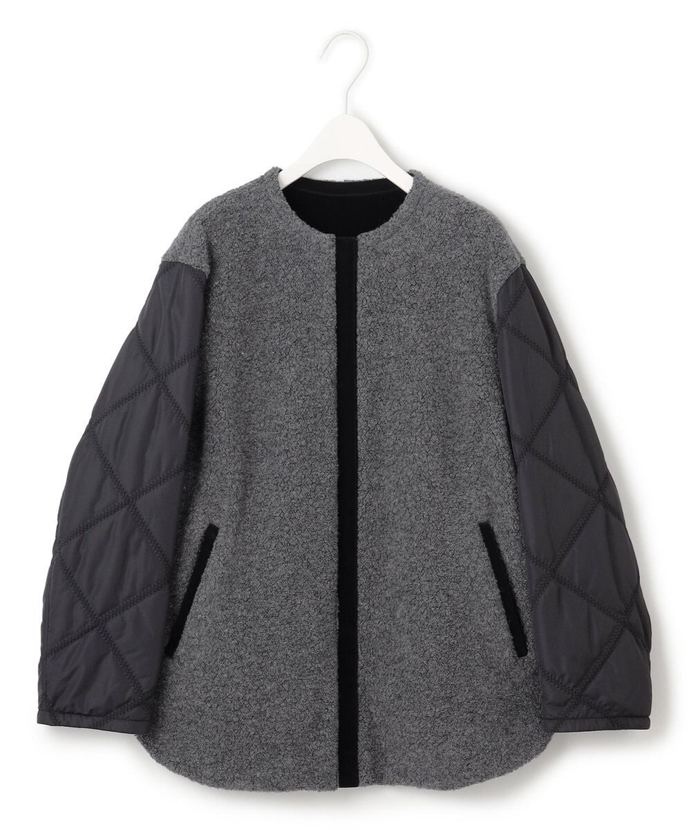 ICB 【リバーシブル着用可能】 ラミネートパイルキルト ミドル丈コート 