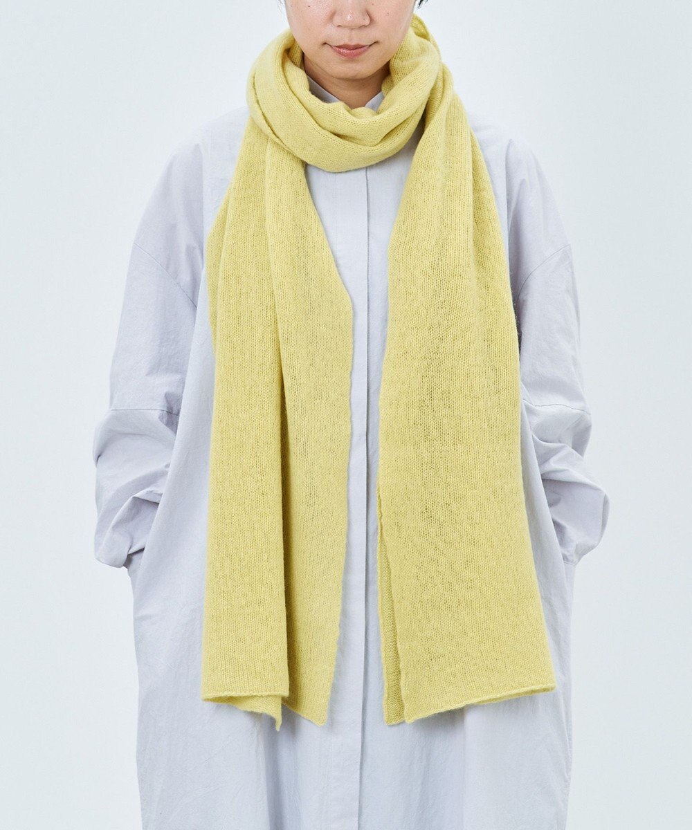 AND WOOL 〈上質な素材と手仕事から生まれた優しいニット〉カシミヤ100%の細巾ストール / マフラー 