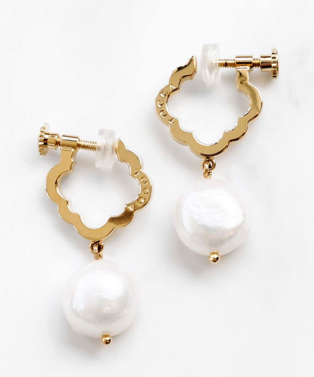 OPEN CLOVER PEARL EARRINGS 淡水バロックパール イヤリング / TOCCA