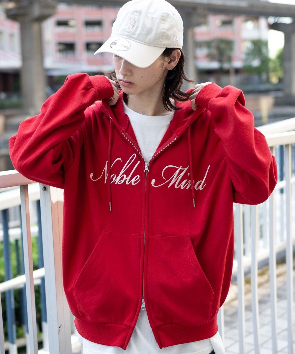 WEGO 【25年秋冬新作/ユニセックス着用ITEM/SMLサイズ展開】グラフィックロゴダブルZIPパーカー 