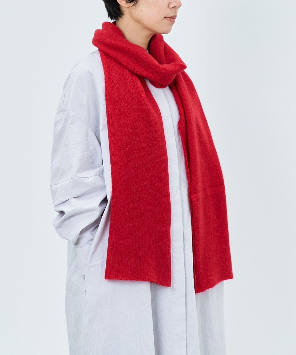 AND WOOL 〈上質な素材と手仕事から生まれた優しいニット〉カシミヤ100%の細巾ストール / マフラー 