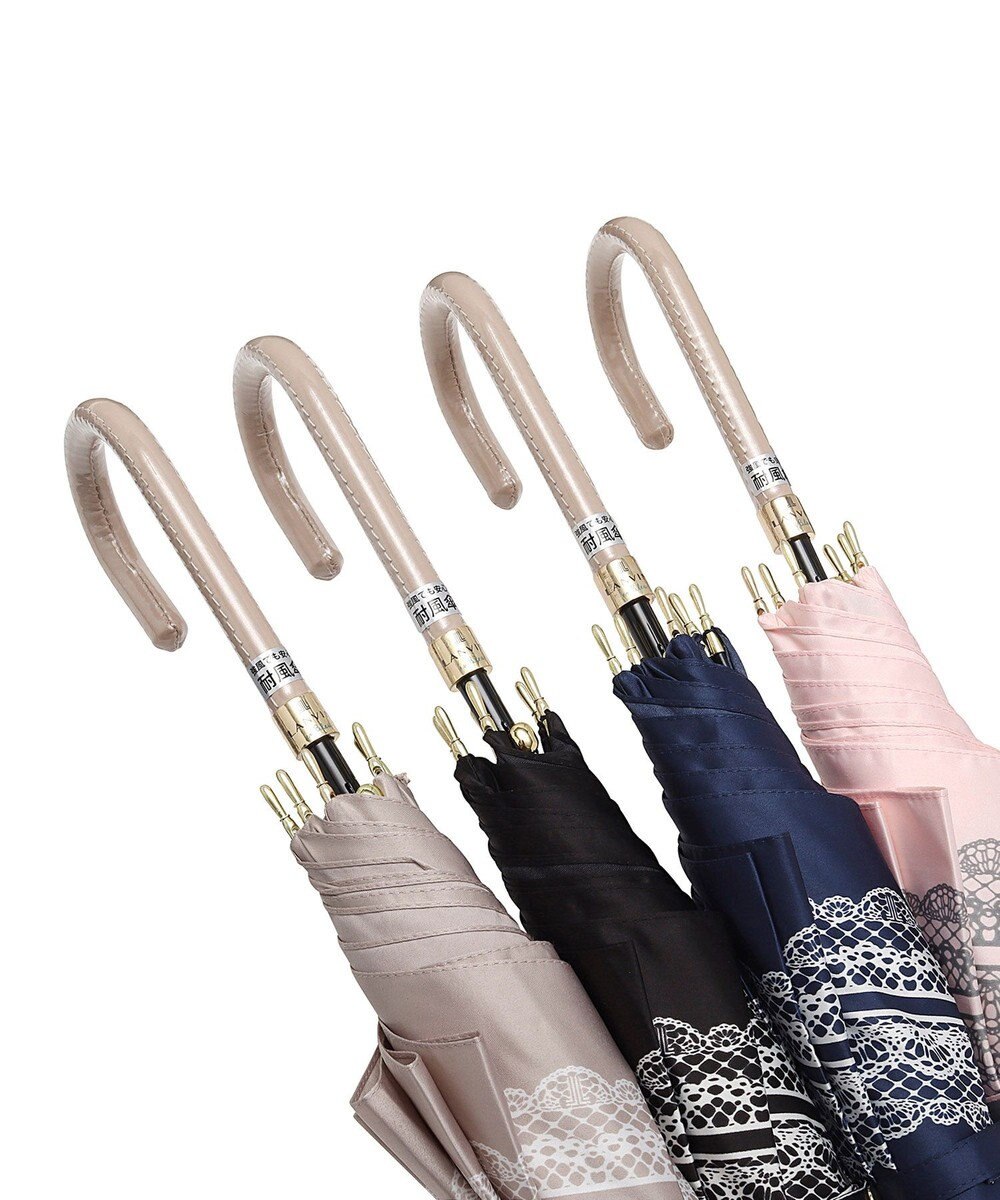 MOONBAT 【雨傘】ランバン　オン　ブルー (LANVIN en Bleu) ボーダー レース 長傘 