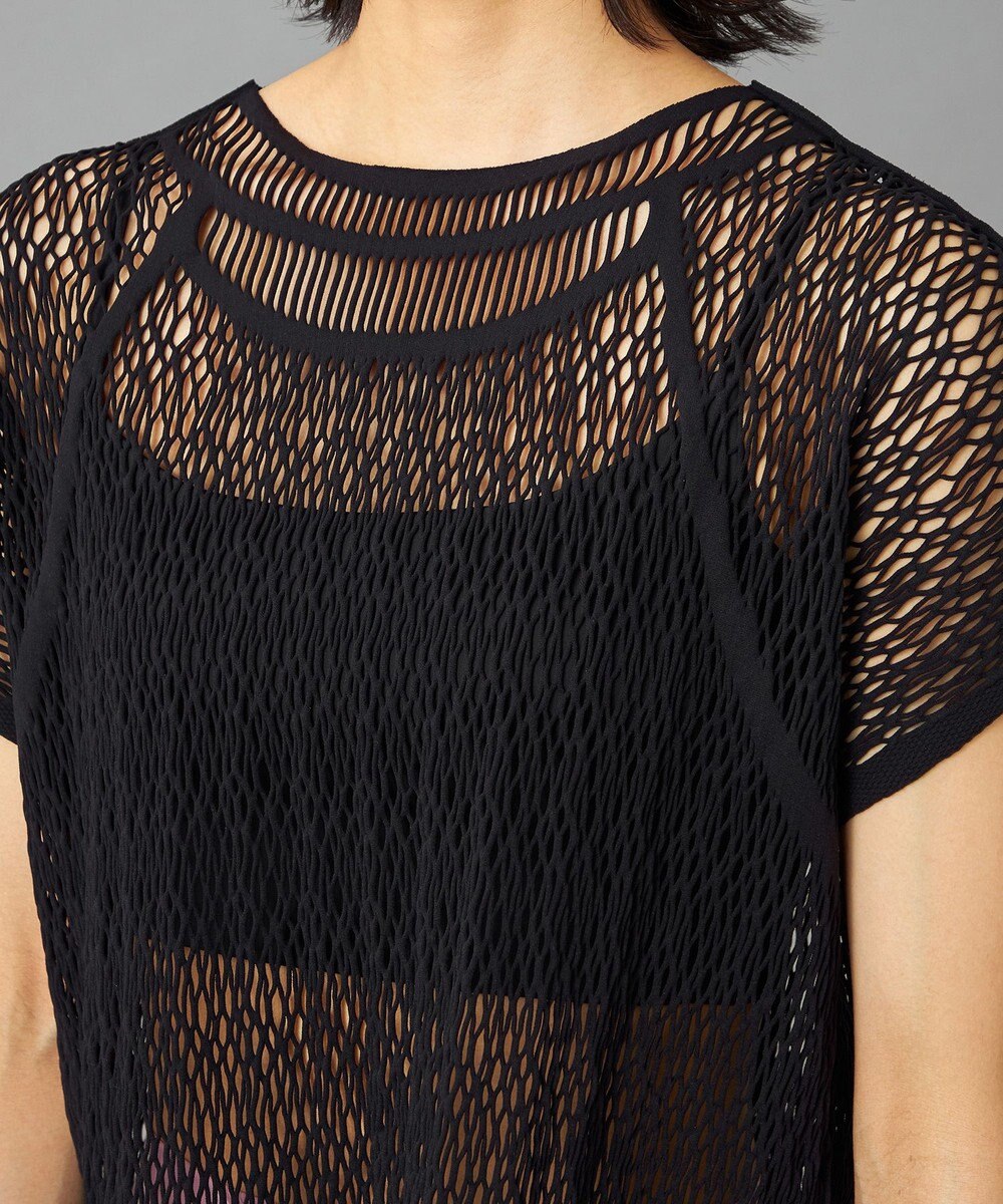 Chacott 【ノーソーイングニット】ランダムメッシュニットTシャツ 