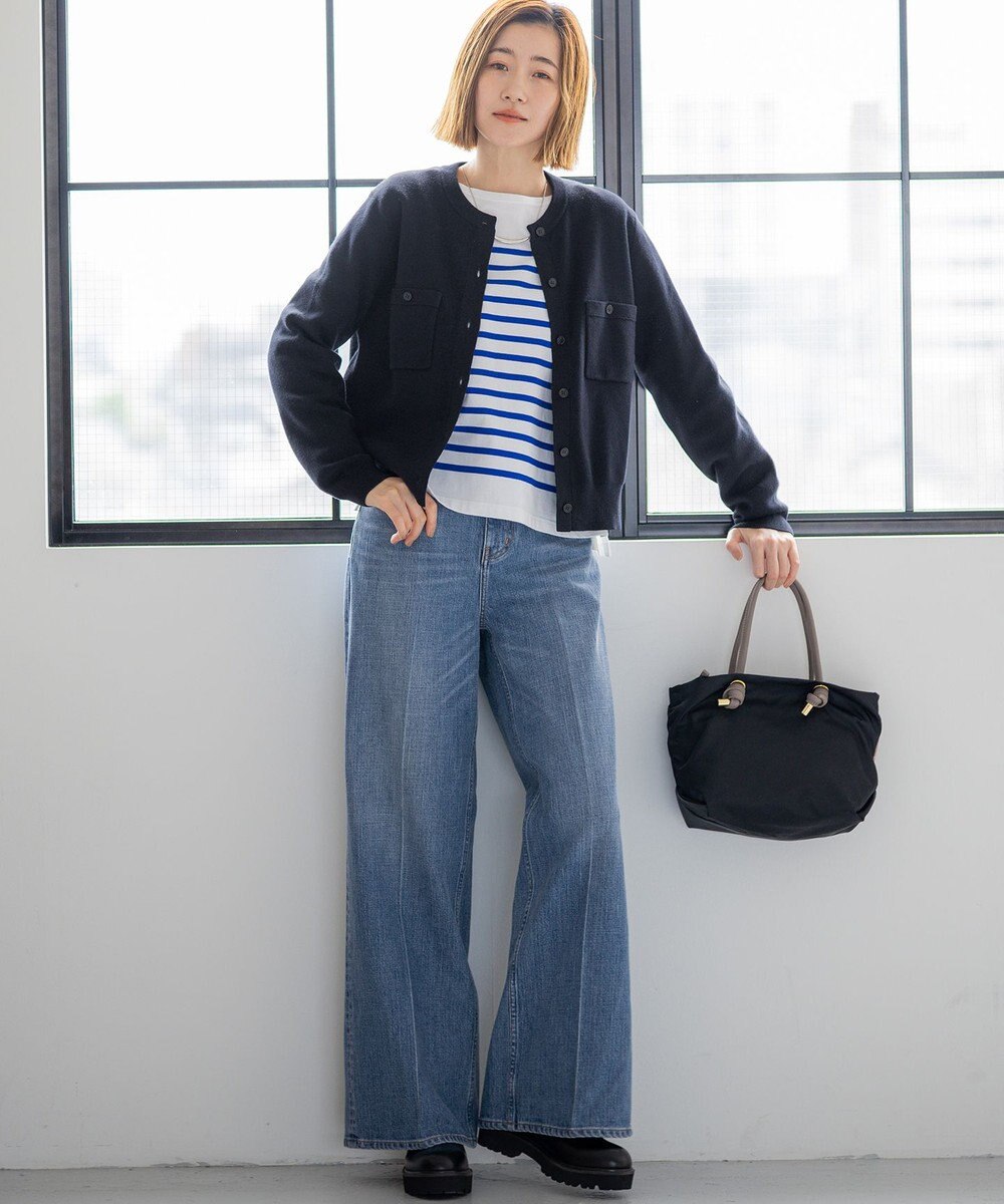 23区 L 【洗える】Armor-lux パネルボーダー 長袖Tシャツ 