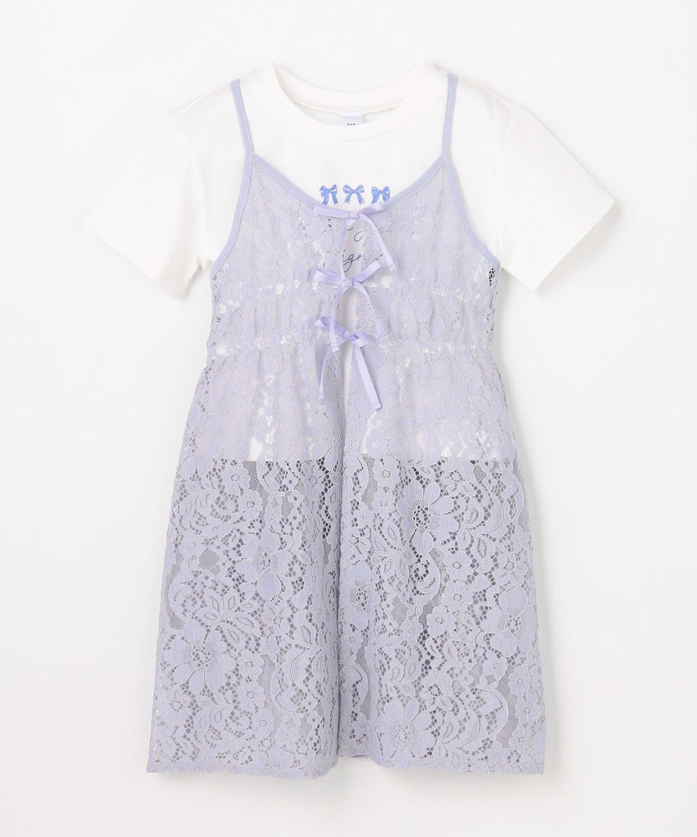ANY KIDS 【2点セット】Tシャツ×レース キャミソールチュニック 