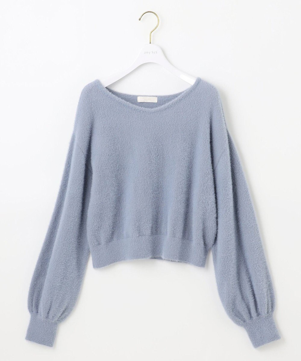 ANY SIS L 【全方位 好印象】ラメフェザーニット×フラワースカート セット 