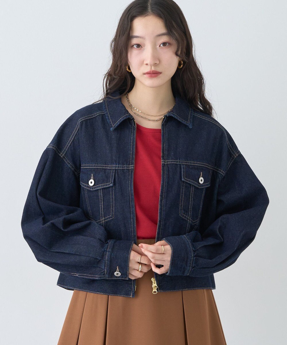 earth music&ecology ショートジップデニムジャケット 