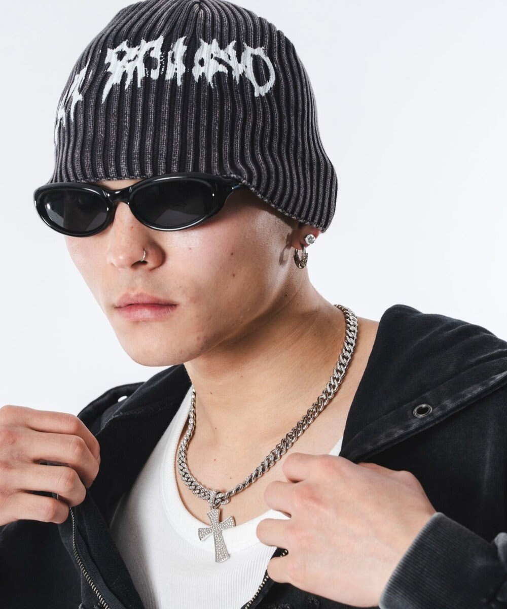 WEGO Mモチーフラインストーンネックレス 