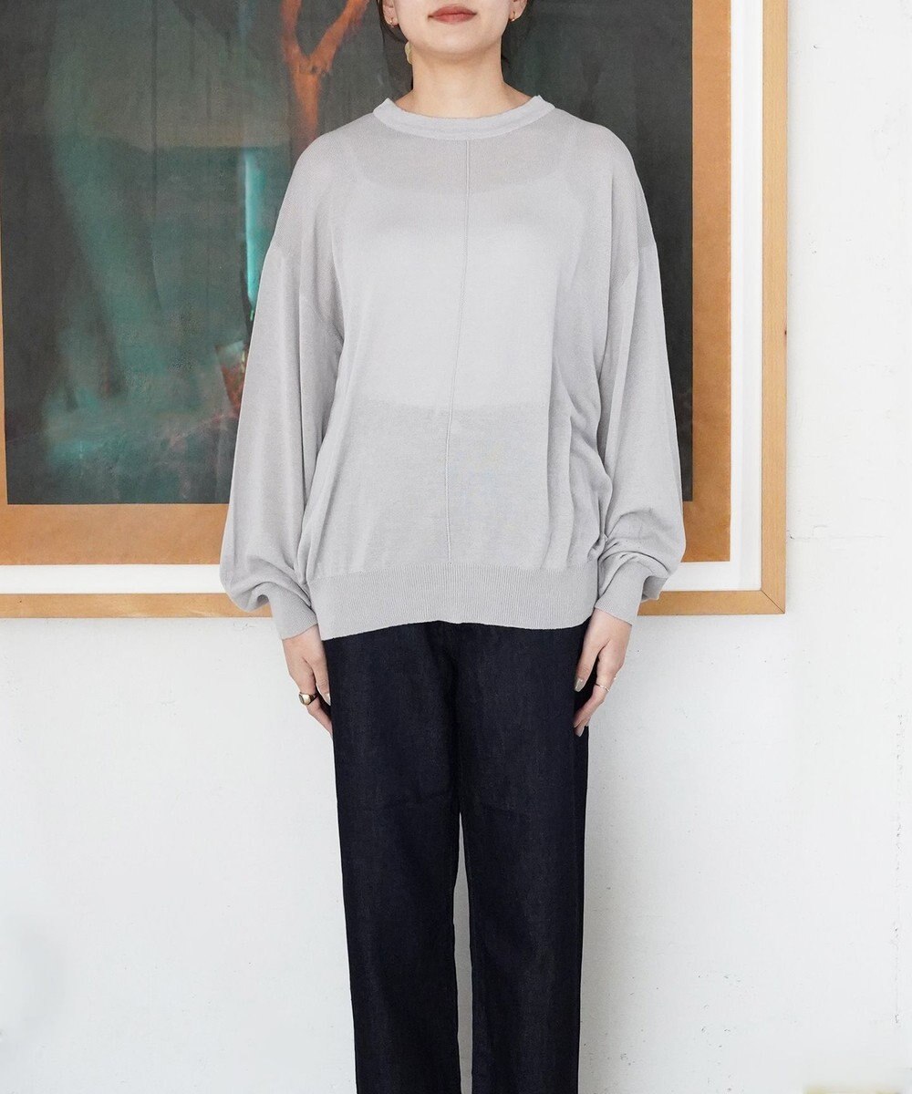 TOQUE 〈大草直子さんアドバイザー〉ウォッシャブルシルク×コットン ニットロングスリーブ 