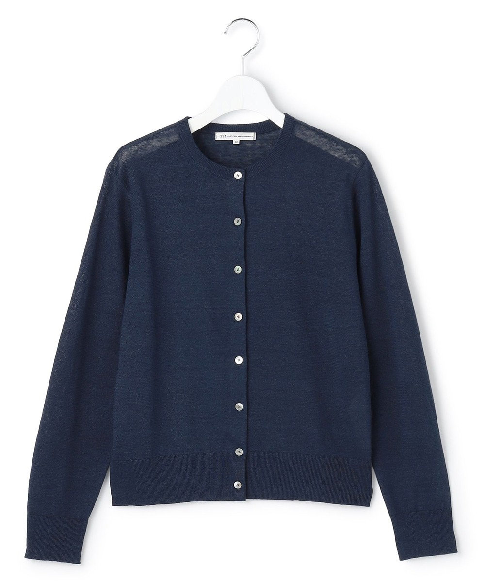 23区 【先行予約】ピュアリネンハイゲージ カーディガン 