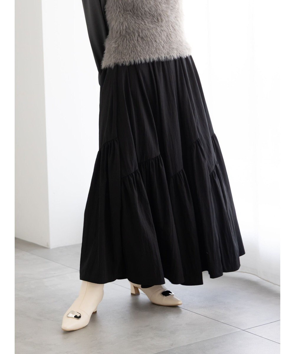Te chichi マットタフタバイヤスティアードスカート 