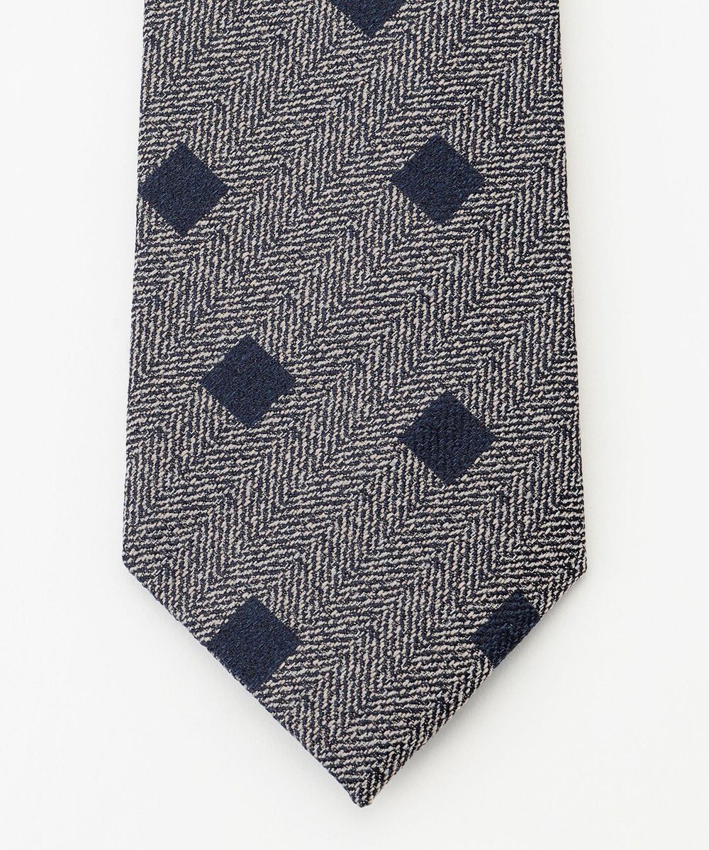 JOSEPH ABBOUD 【日本縫製】シャンブレーヘリンボーンスクエアジャガード ネクタイ 