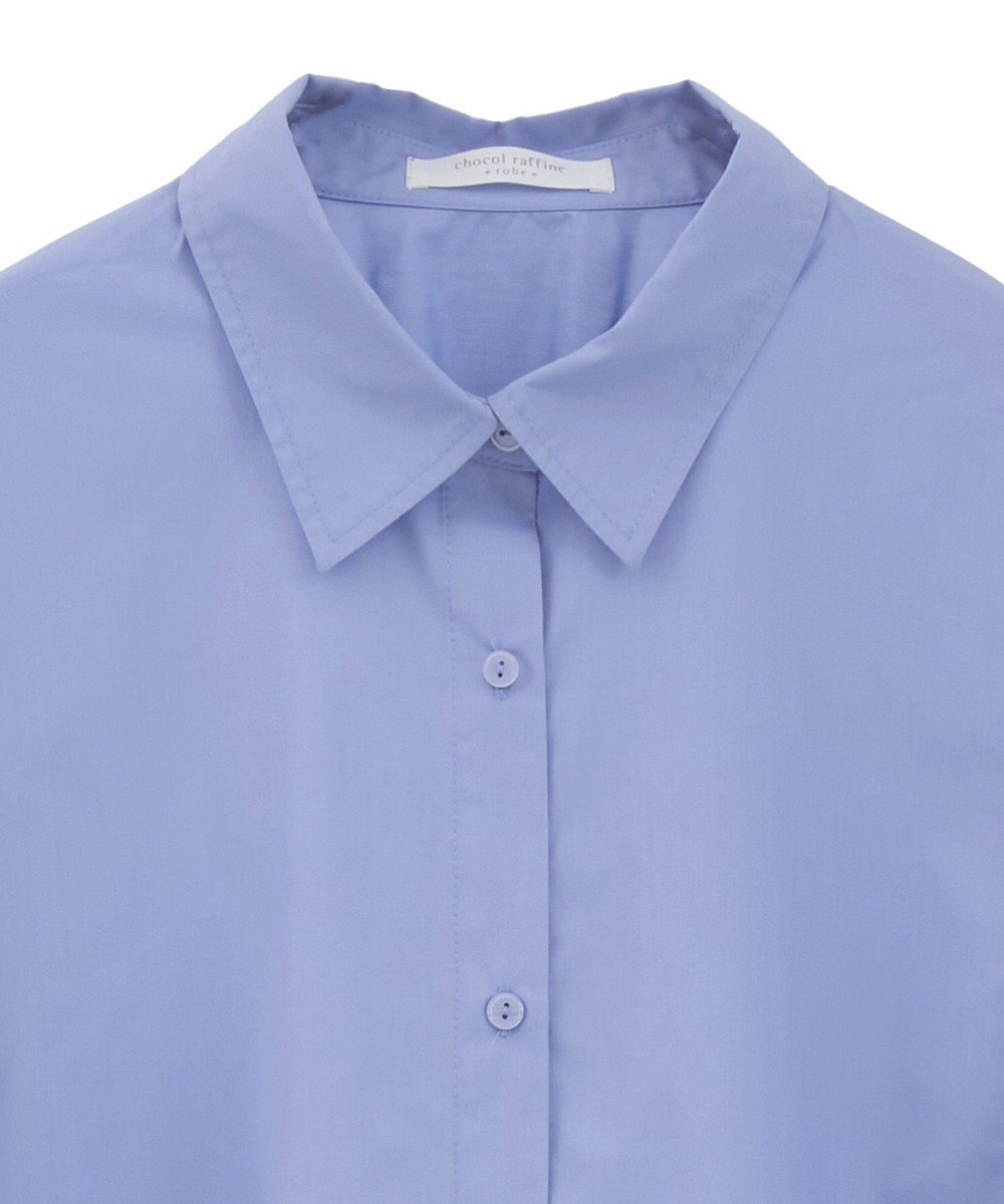 Green Parks イージーケア袖シャーリングシャツ 