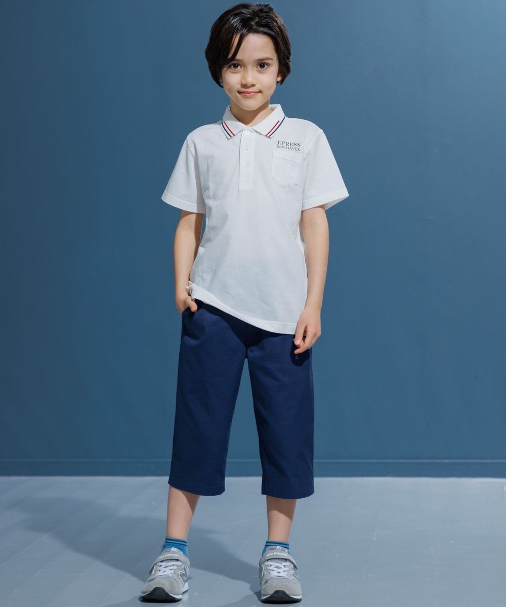 J.PRESS KIDS 【140-170cm】ダブルライン カラー 半袖ポロシャツ 