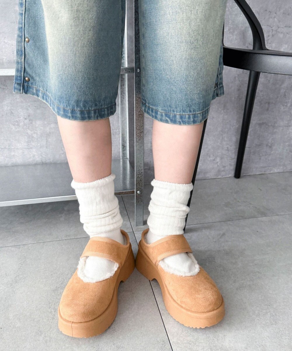 WEGO ムートンタッチメリージェーンシューズ 