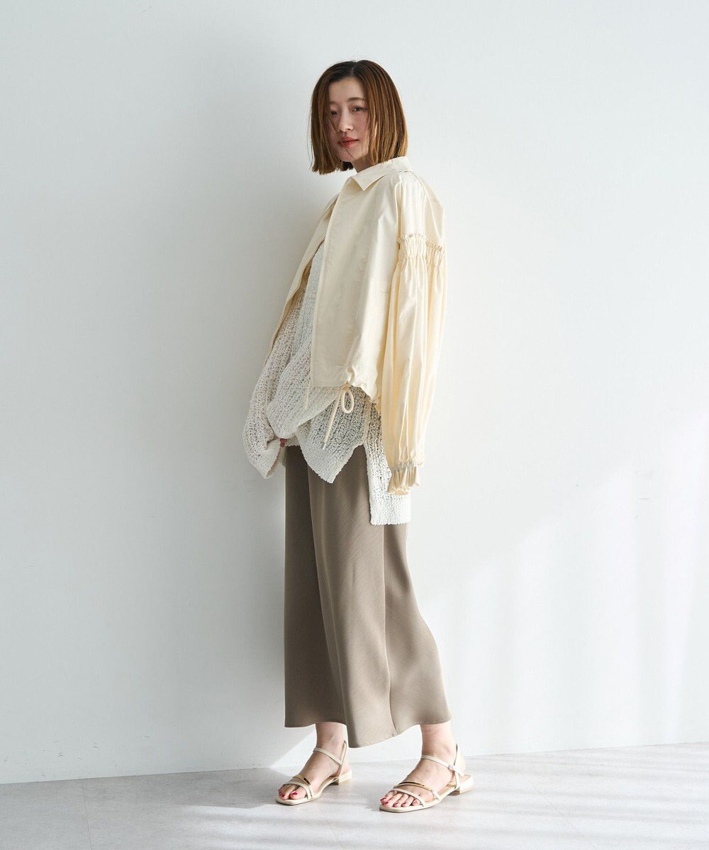 YECCA VECCA ボリュームギャザーデザインZIPブルゾン 