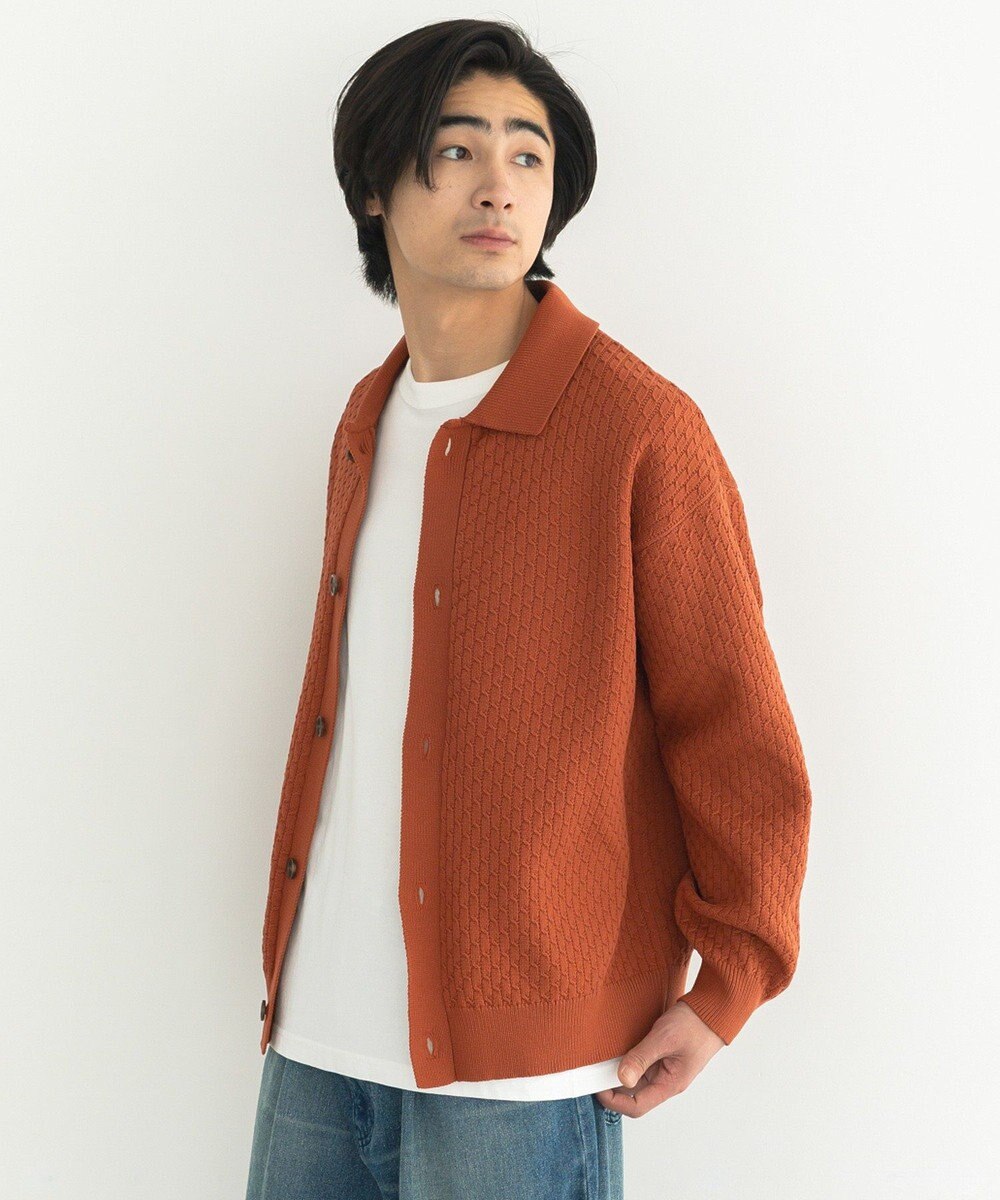 CRAFT STANDARD BOUTIQUE 柄編みニットシャツカーディガン 