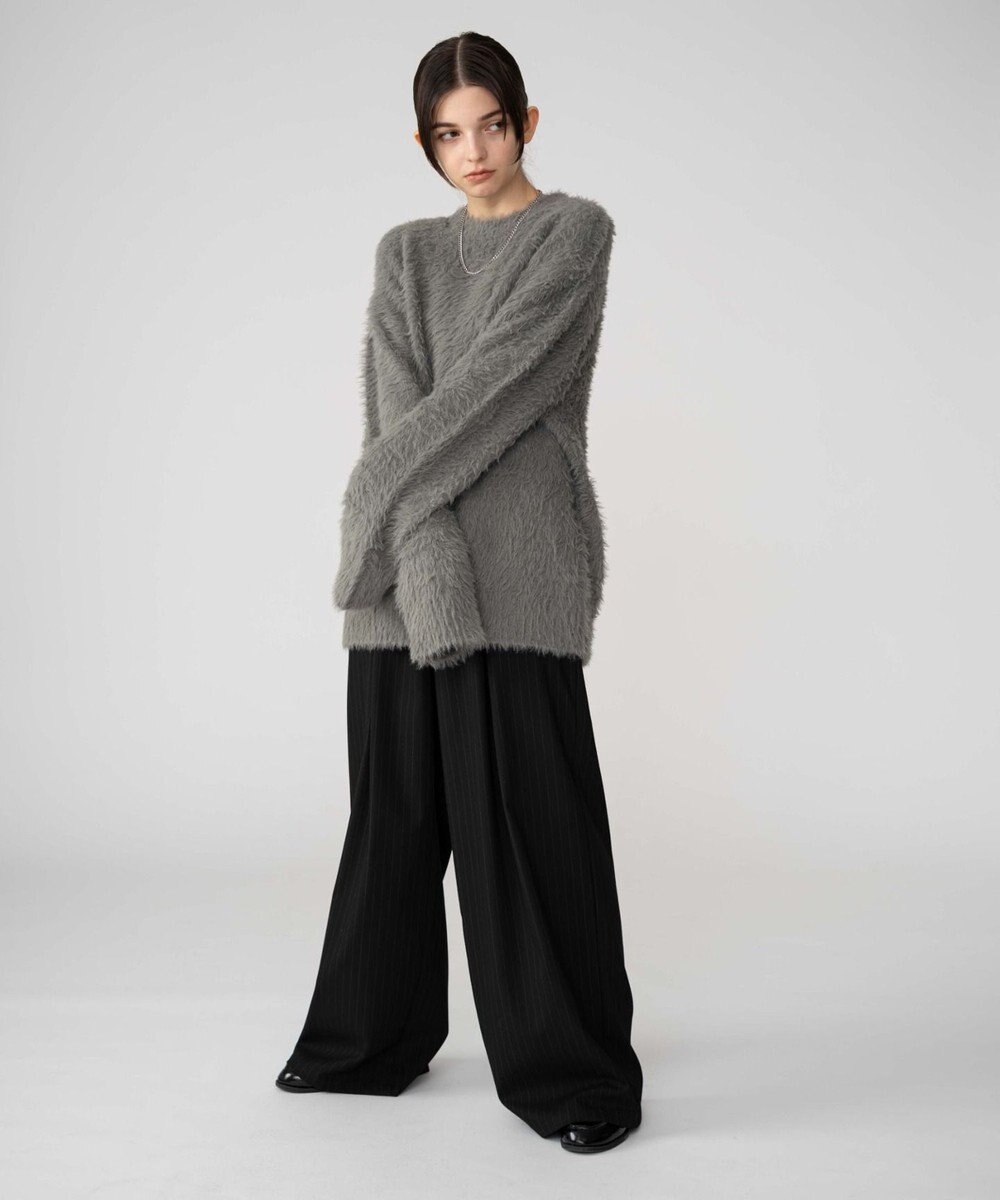 WEGO 【2025秋冬新作/ユニセックス着用ITEM/MLサイズ展開】フェザーニットプルオーバー 