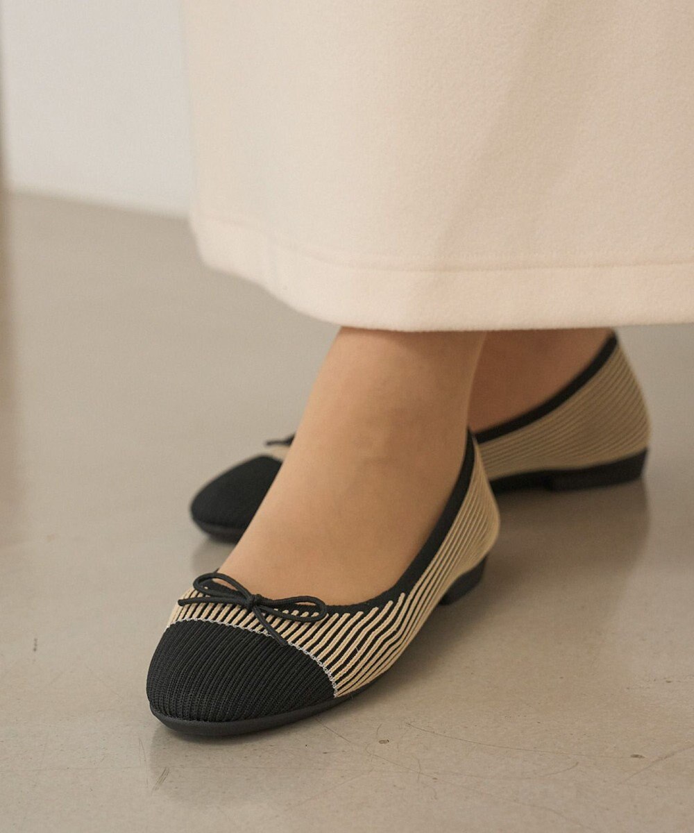 steppi ラウンド バイカラー バレエ パンプス 