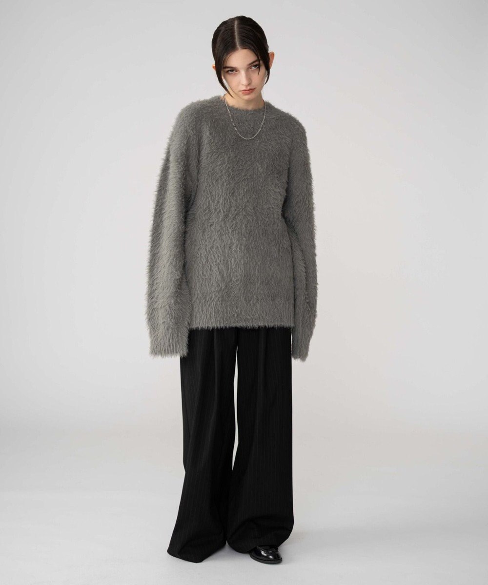 WEGO 【2025秋冬新作/ユニセックス着用ITEM/MLサイズ展開】フェザーニットプルオーバー 