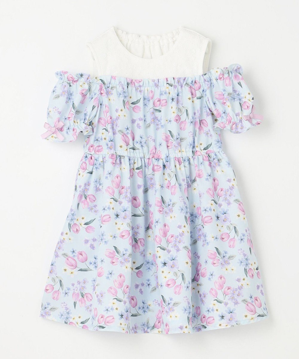 ANY KIDS オン・オフショルダー チューリップ ワンピース 