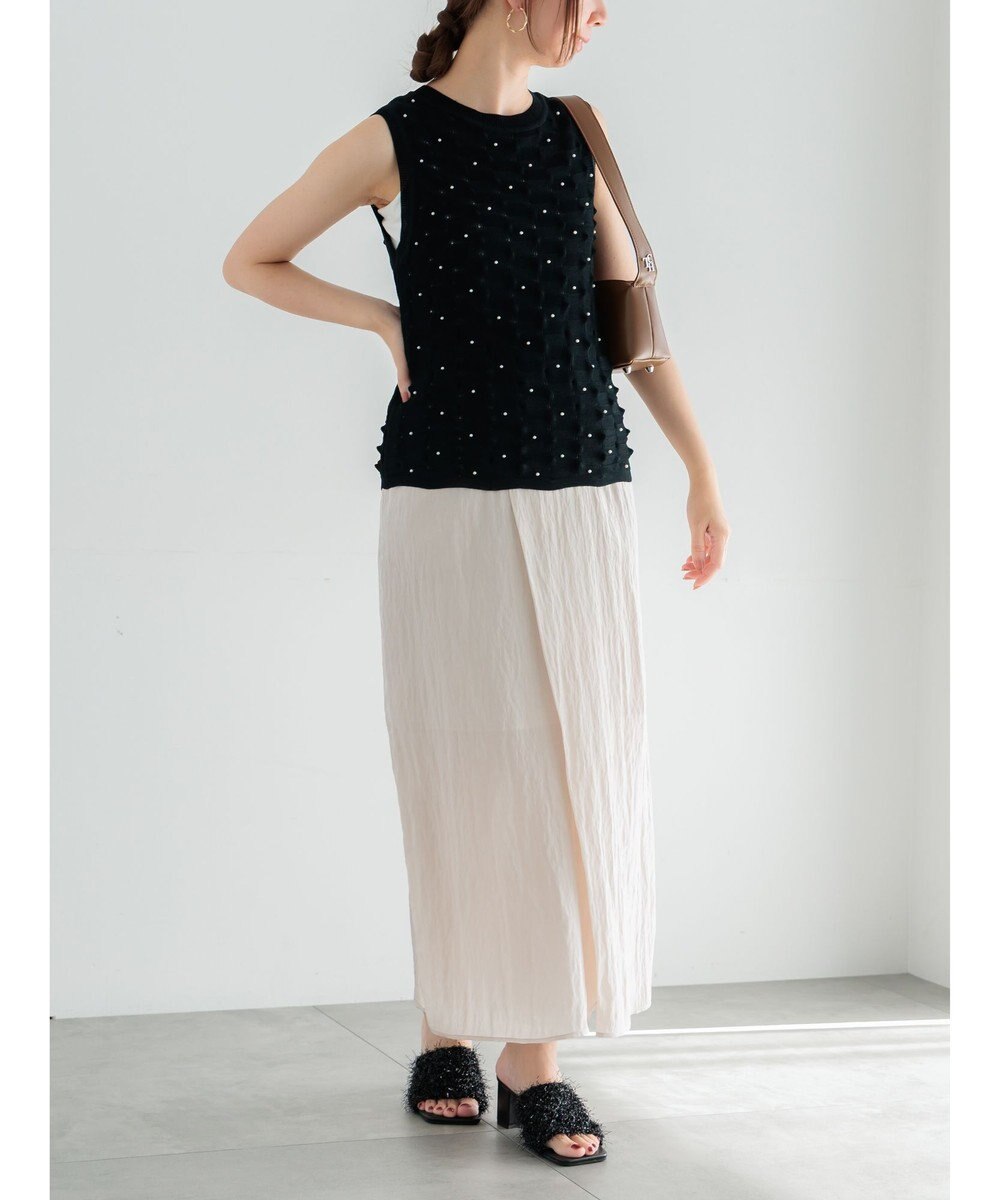 Te chichi フロントタックサテンスカート 