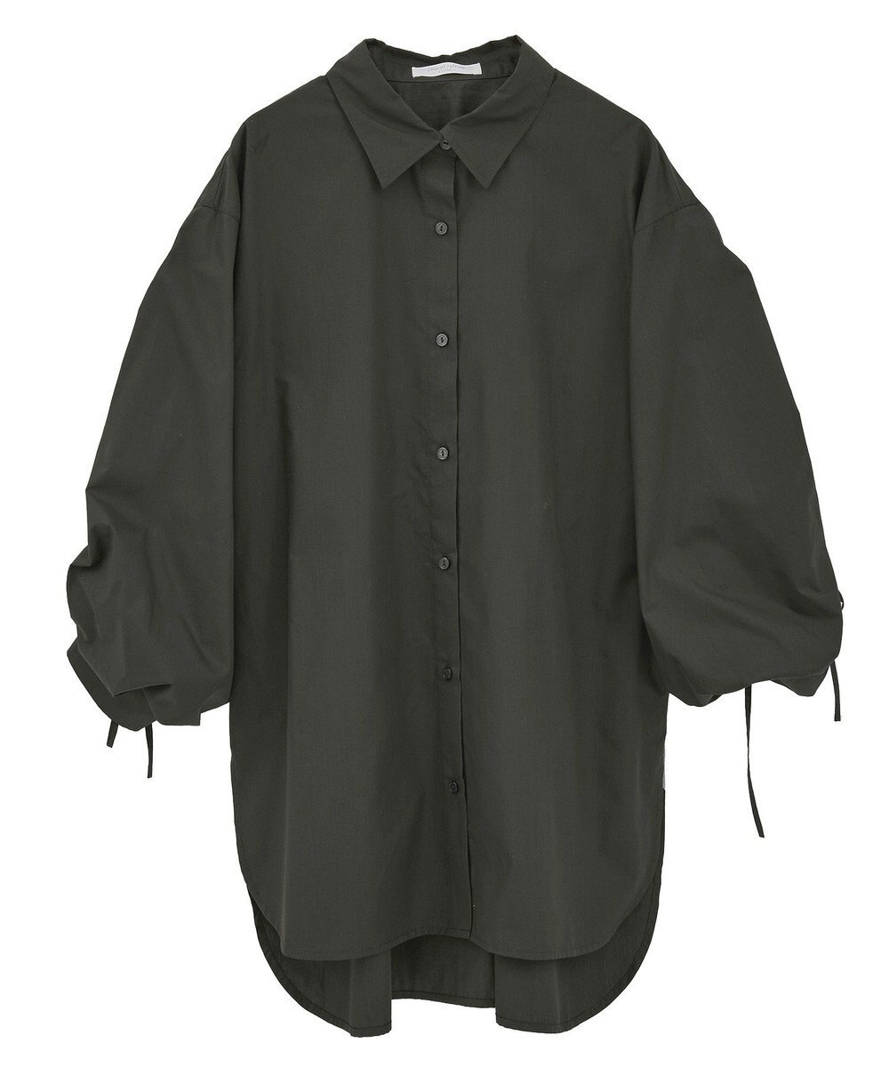 Green Parks イージーケア袖シャーリングシャツ 