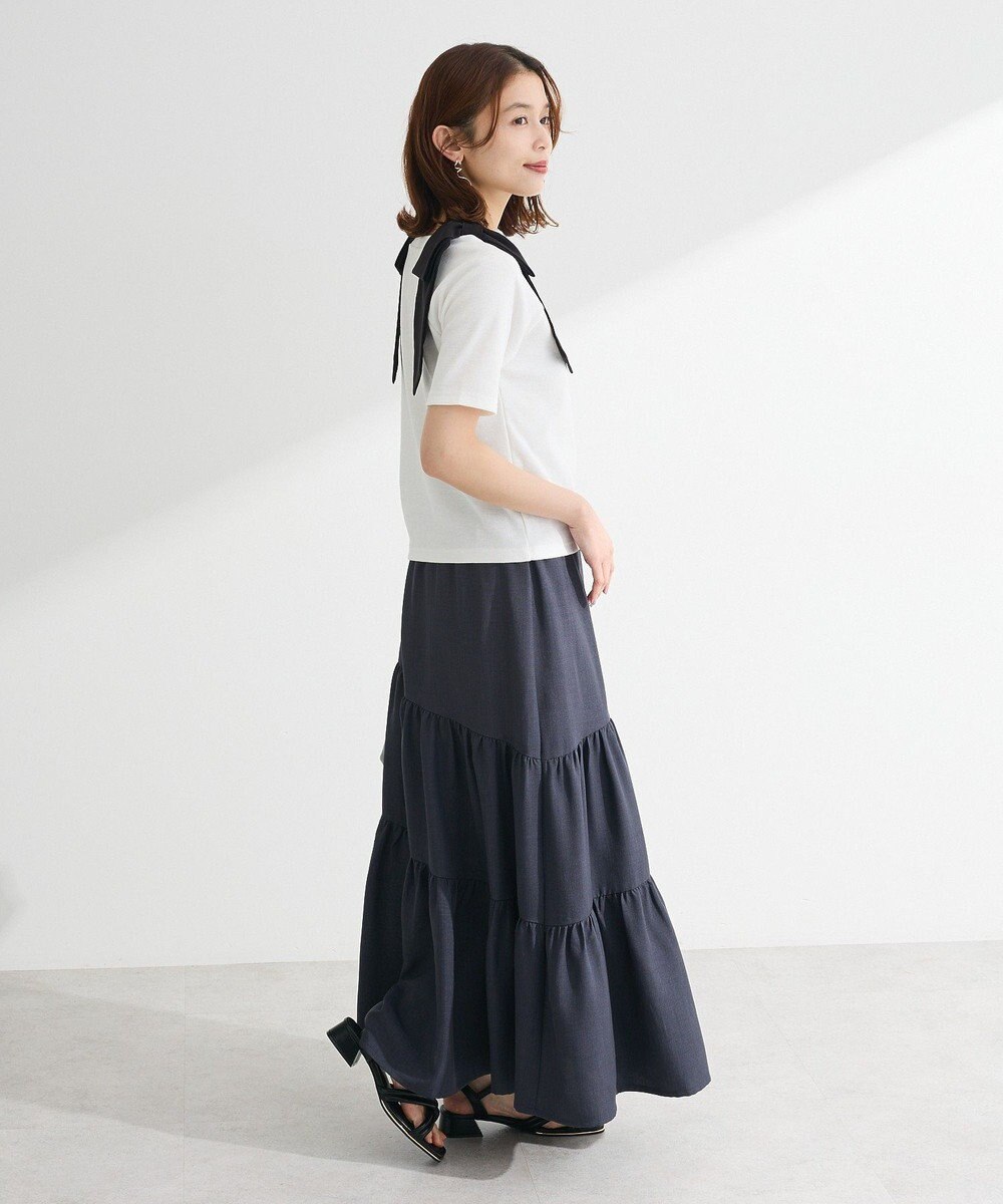 Green Parks ・ｓｗｉｎｇ　ｂｙ　ショルダーリボンリブカットソー 