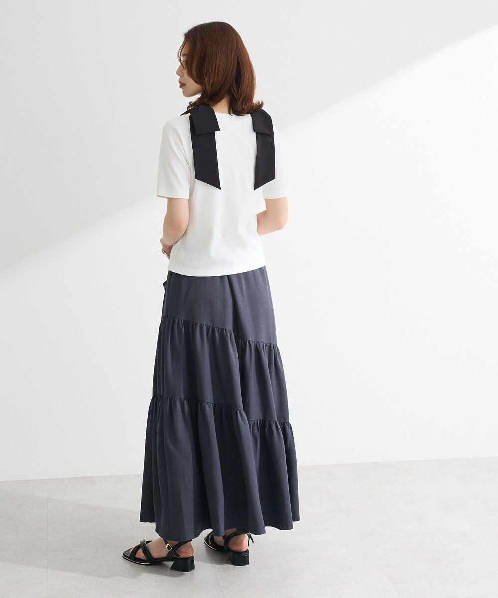 Green Parks ・ｓｗｉｎｇ　ｂｙ　ショルダーリボンリブカットソー 