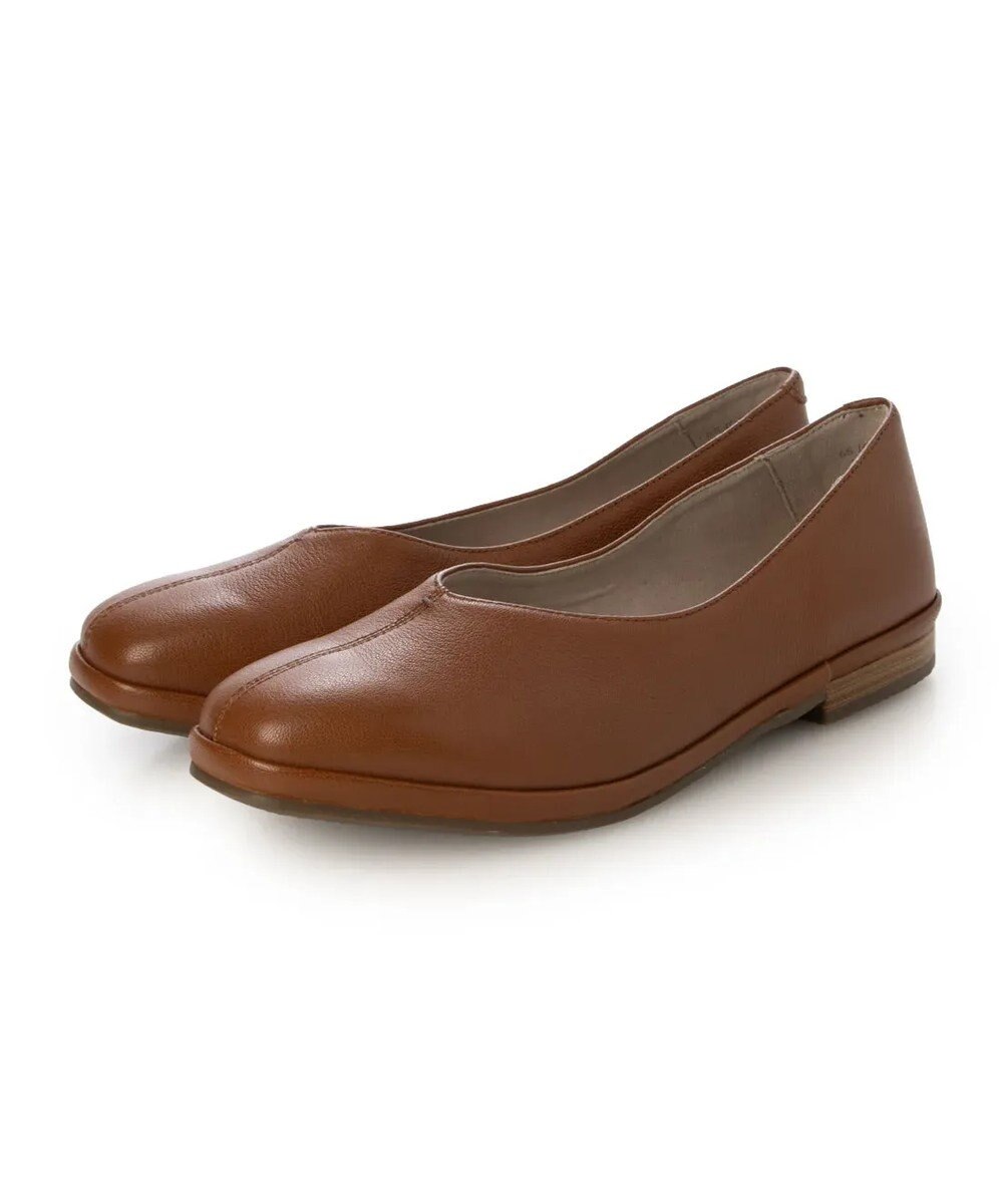 ing <ing>【WEB限定】【サスティナブル】スクエアトゥVカットフラットパンプス 