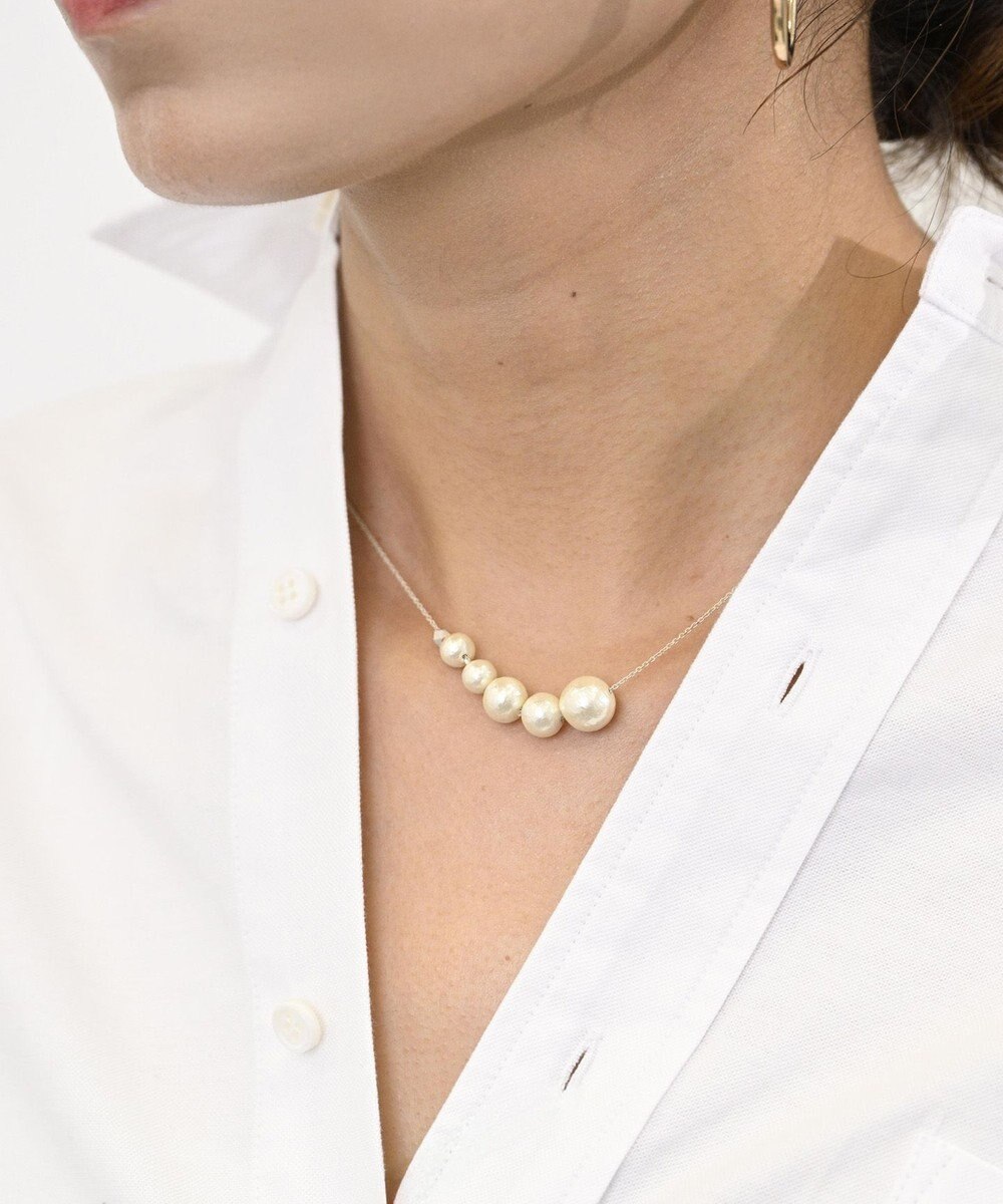 Pisceans グラデコットンパール&ビーズネックレス 