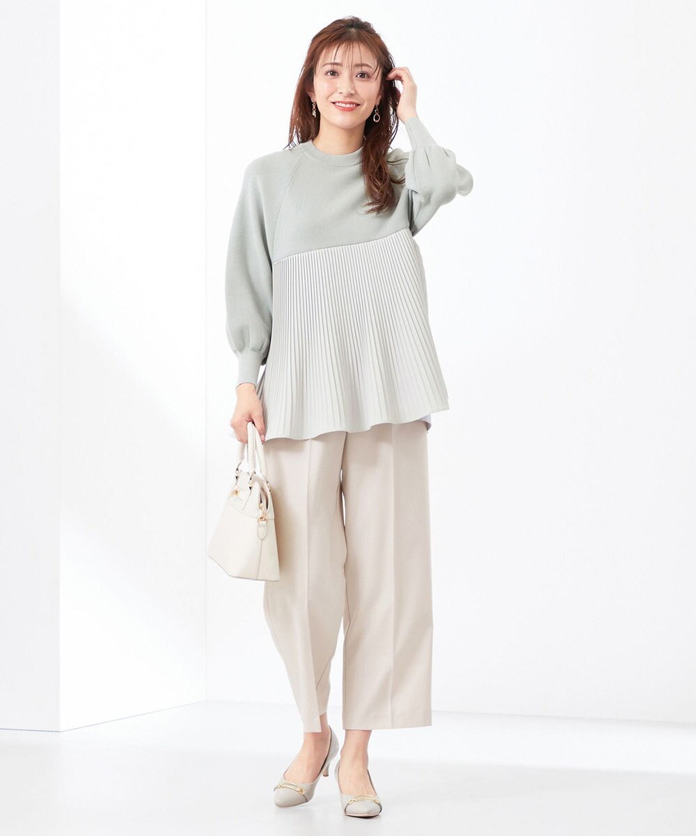 ANY SIS 【洗える】プリーツコンビ ニット 