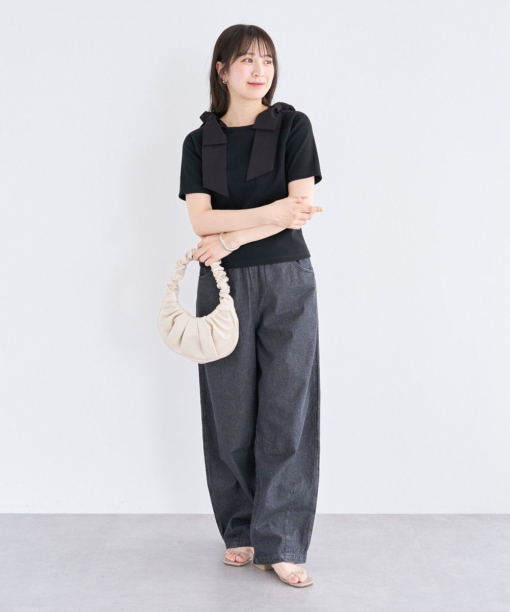 Green Parks ・ｓｗｉｎｇ　ｂｙ　ショルダーリボンリブカットソー 