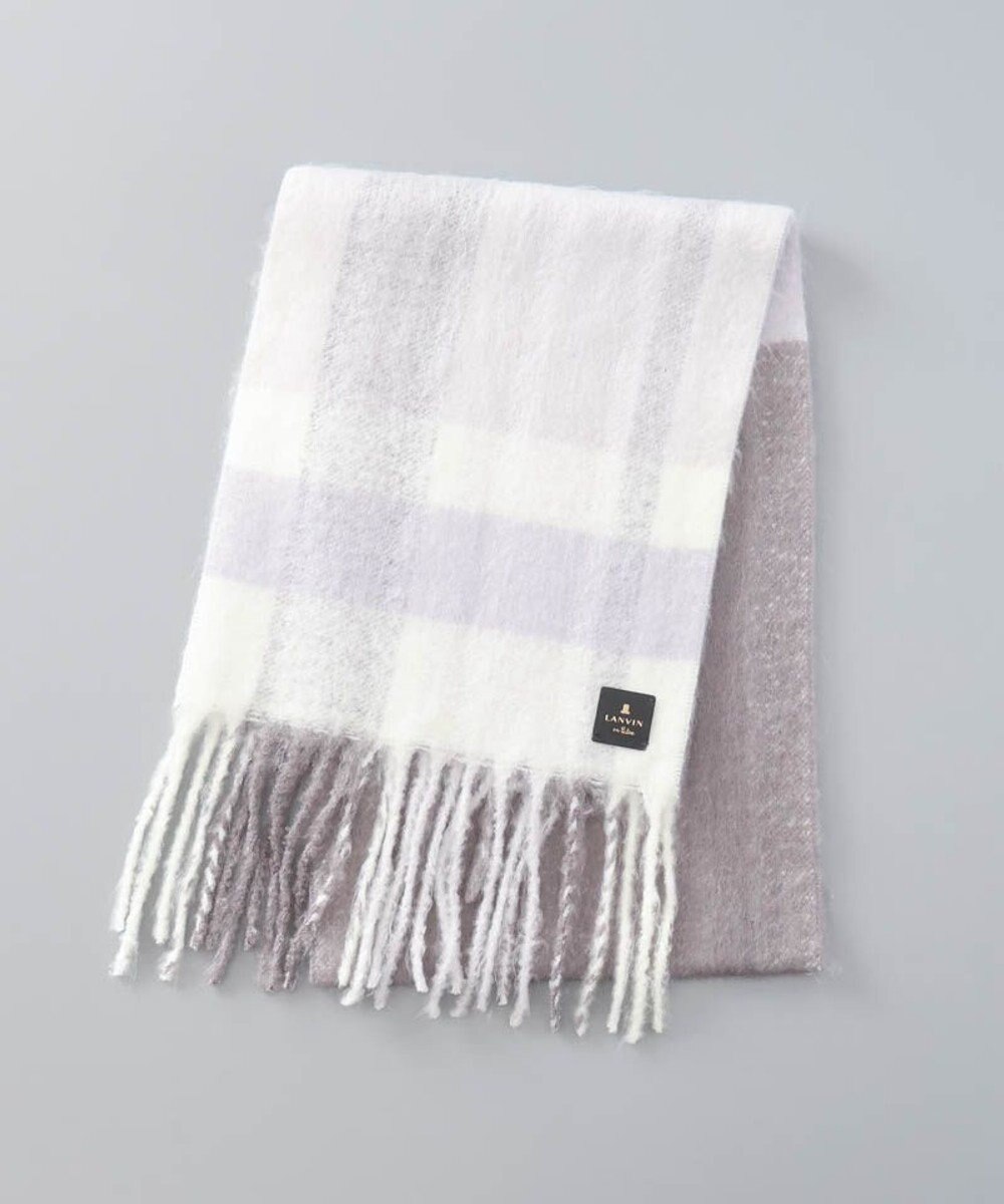 AURORA 【 LANVIN en Bleu （ランバン オン ブルー）】モコモコカラーブロックマフラー(WASH) 