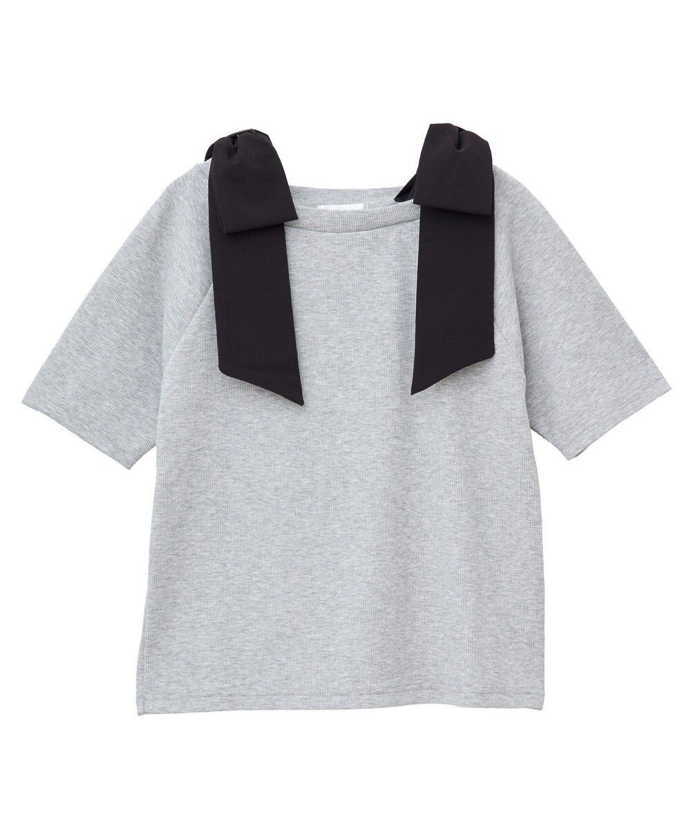 Green Parks ・ｓｗｉｎｇ　ｂｙ　ショルダーリボンリブカットソー 