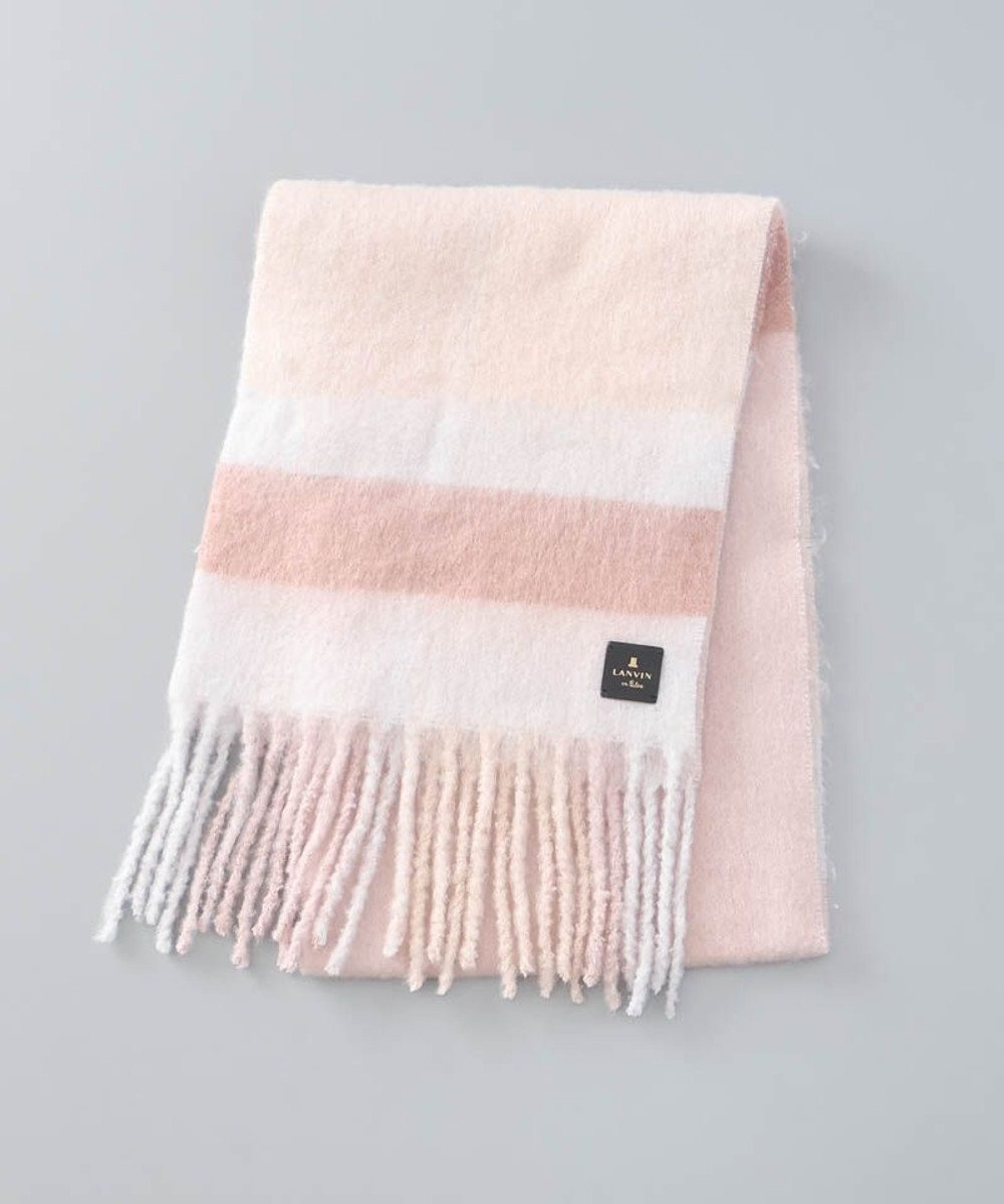 AURORA 【 LANVIN en Bleu （ランバン オン ブルー）】モコモコカラーブロックマフラー(WASH) 