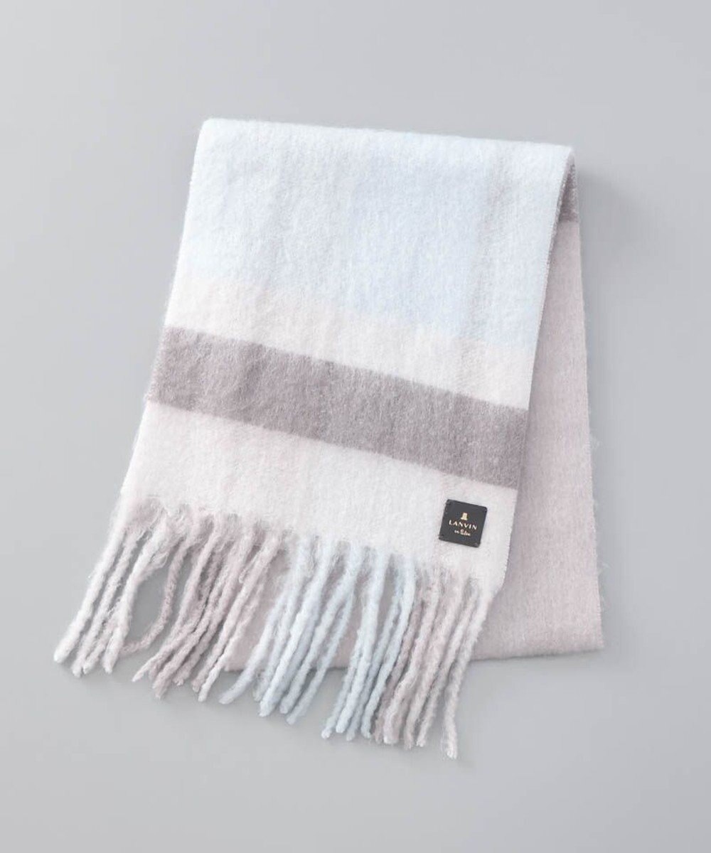 AURORA 【 LANVIN en Bleu （ランバン オン ブルー）】モコモコカラーブロックマフラー(WASH) 