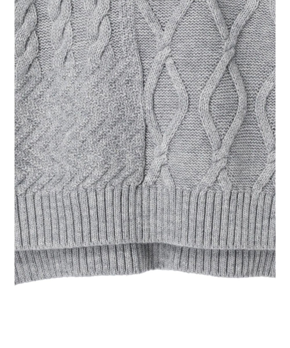 AMERICAN HOLIC パッチワークケーブルニットプルオーバー 