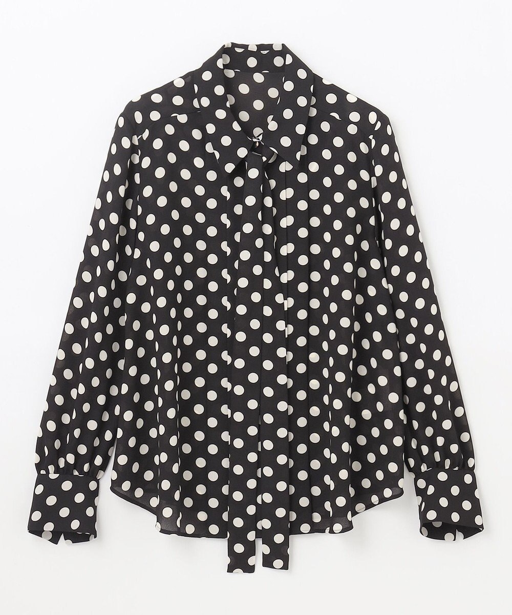 GRACE CONTINENTAL ドットプリントボウタイブラウス 