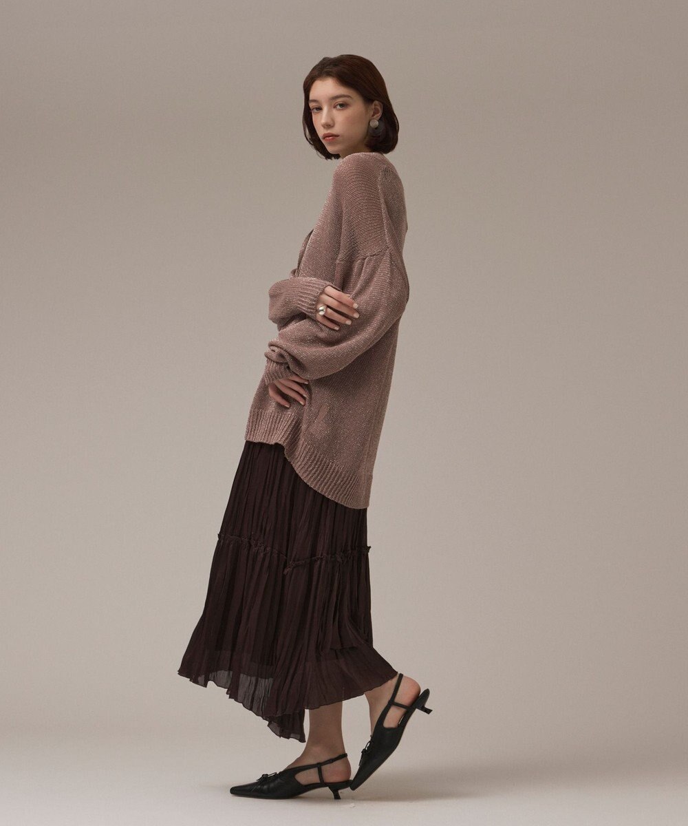 GRACE CONTINENTAL ラメルーズニットカーディガン 