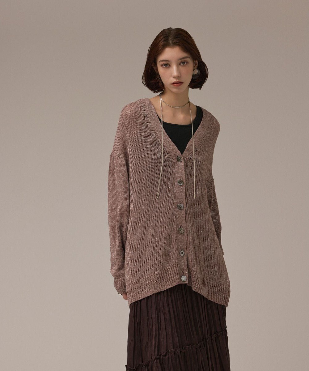 GRACE CONTINENTAL ラメルーズニットカーディガン 