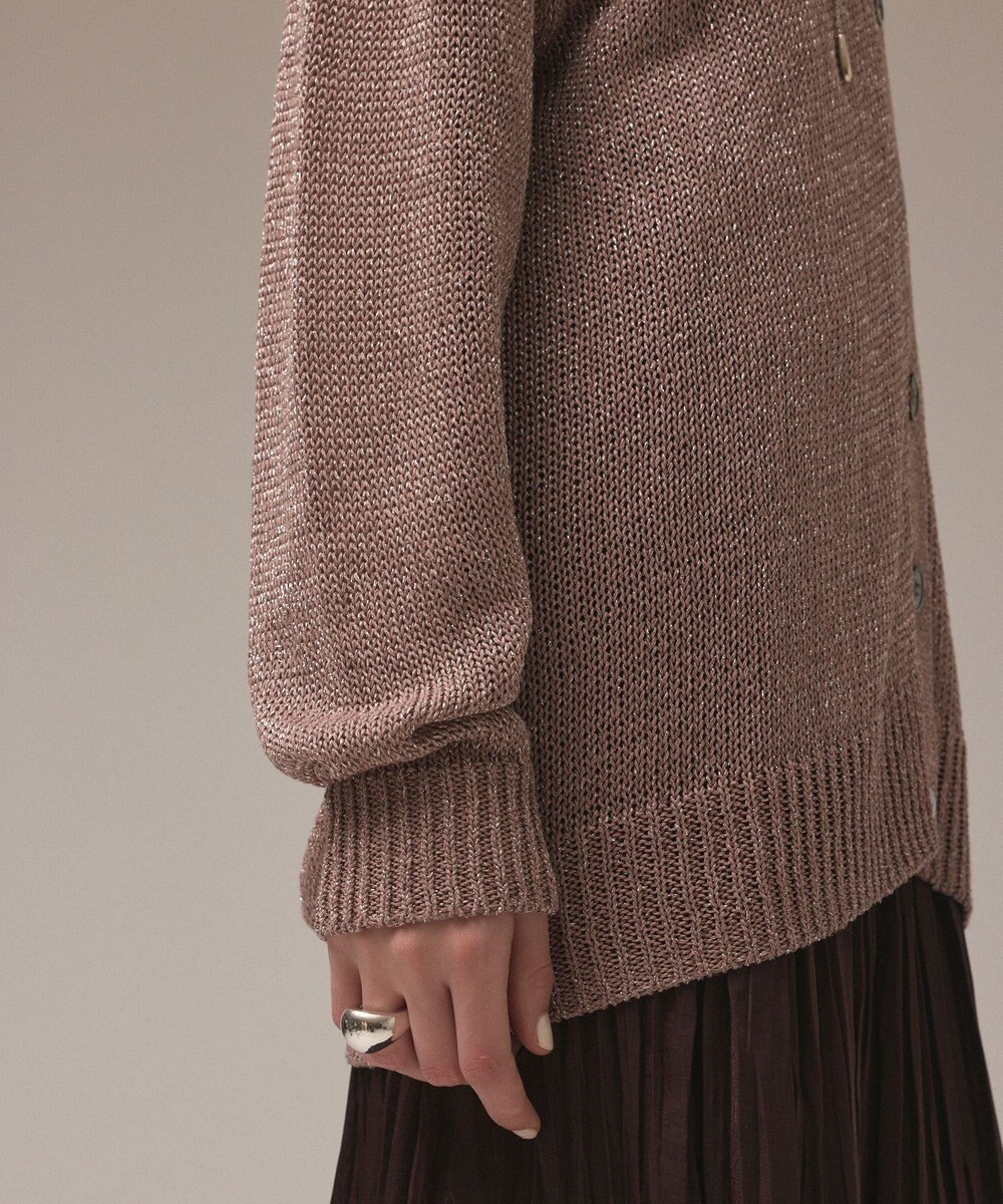 GRACE CONTINENTAL ラメルーズニットカーディガン 