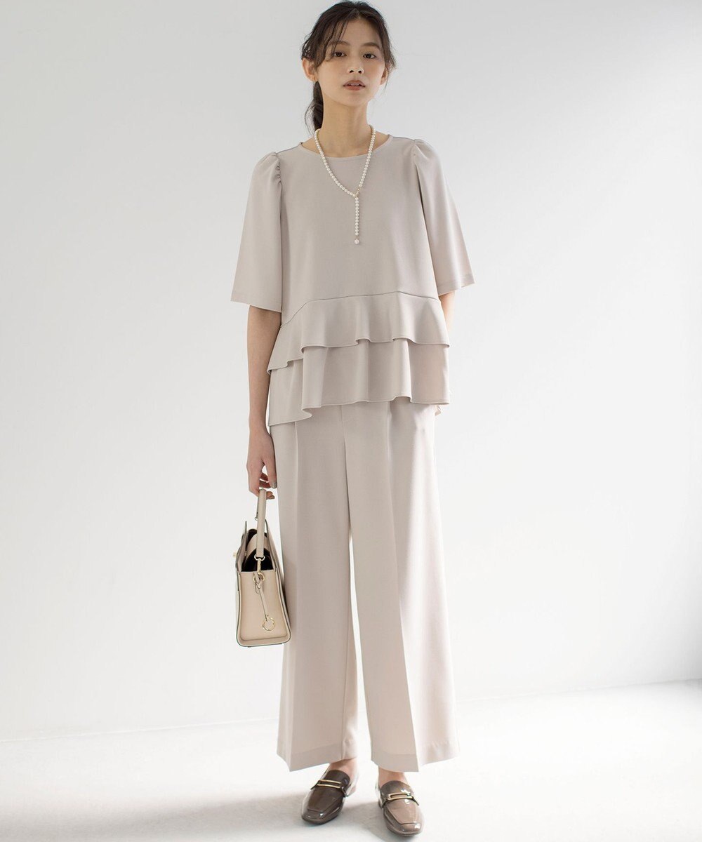 組曲 【WEB限定】ジョーゼットジャージーワイド パンツ 