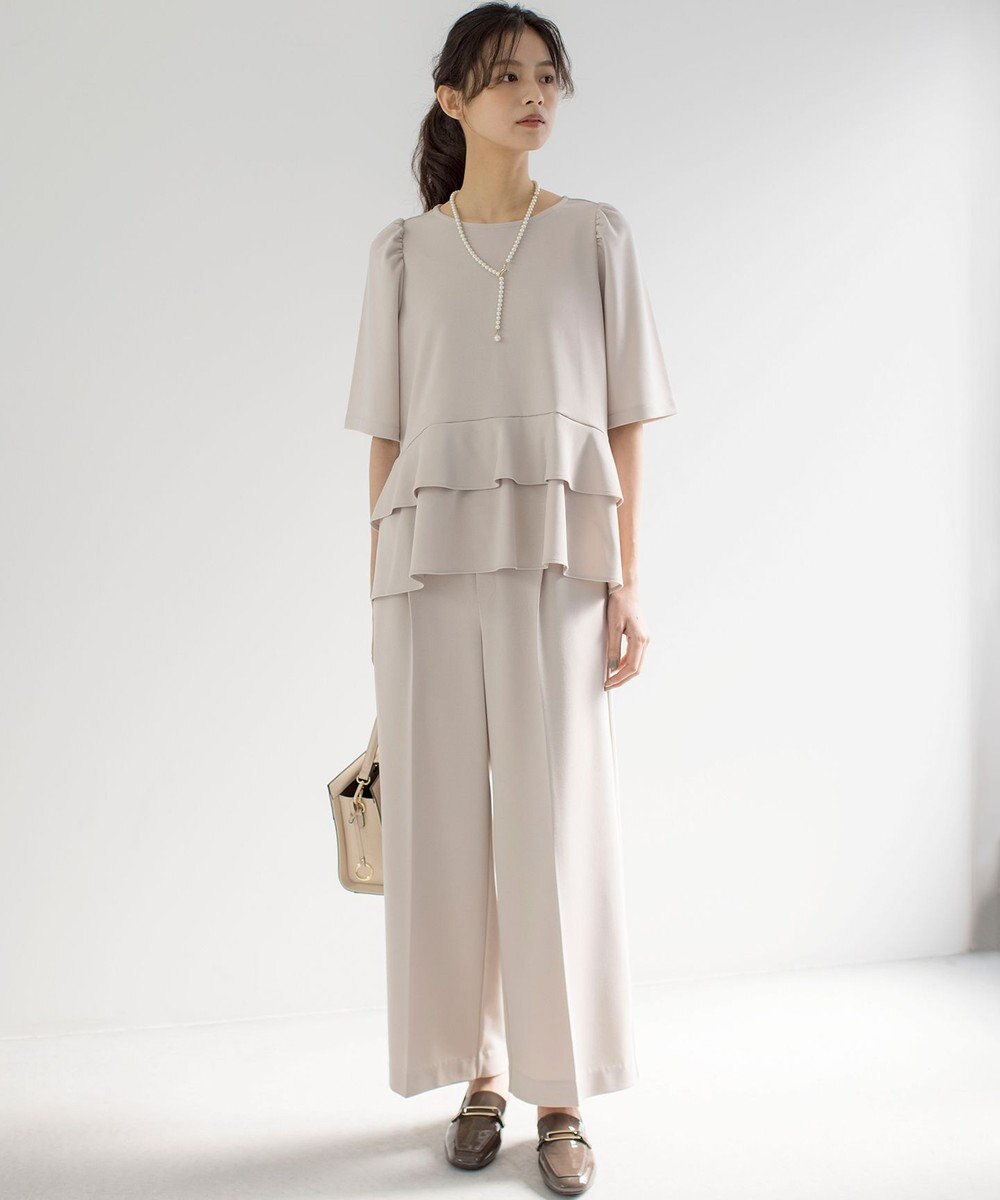 組曲 【WEB限定】ジョーゼットジャージーワイド パンツ 