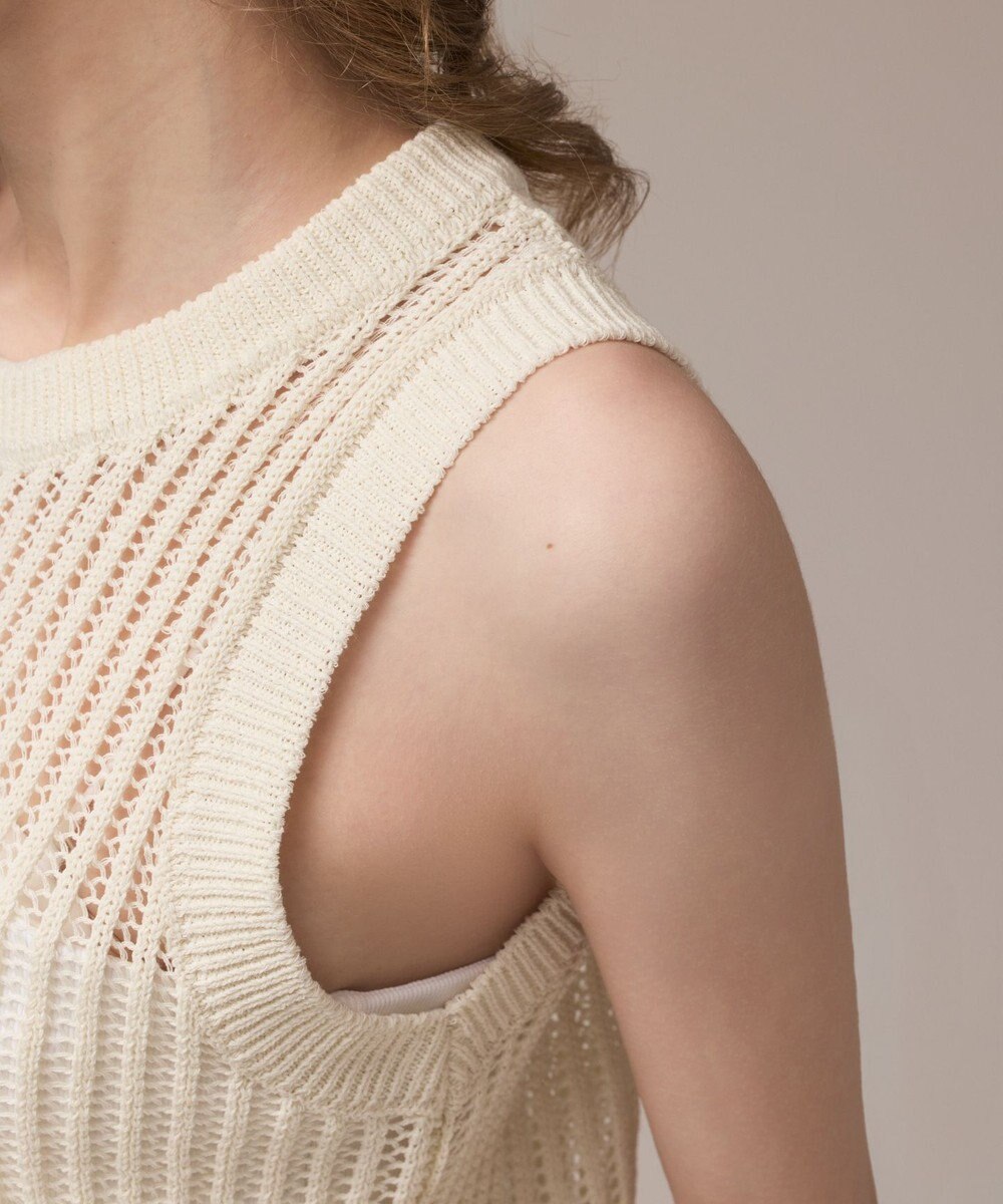 GRACE CONTINENTAL チュールフリンジニットトップ 