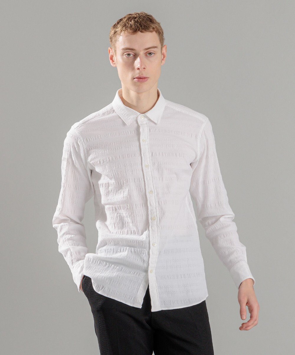 JOSEPH HOMME レボソジャガードストレッチ　レギュラーカラーシャツ 