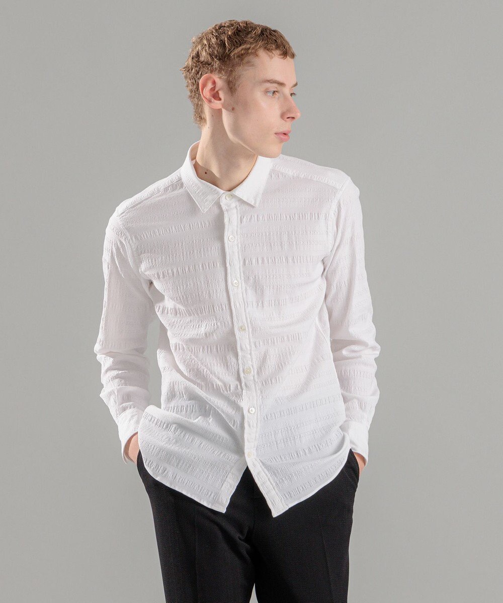 JOSEPH HOMME レボソジャガードストレッチ　レギュラーカラーシャツ 