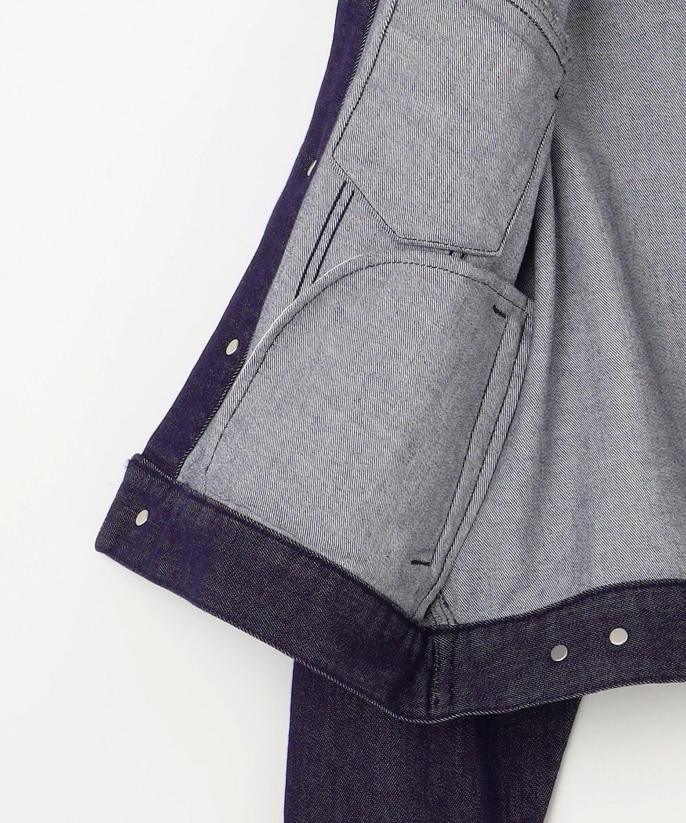 自由区 【洗える】ウスカルデニム襟付き ジャケット 