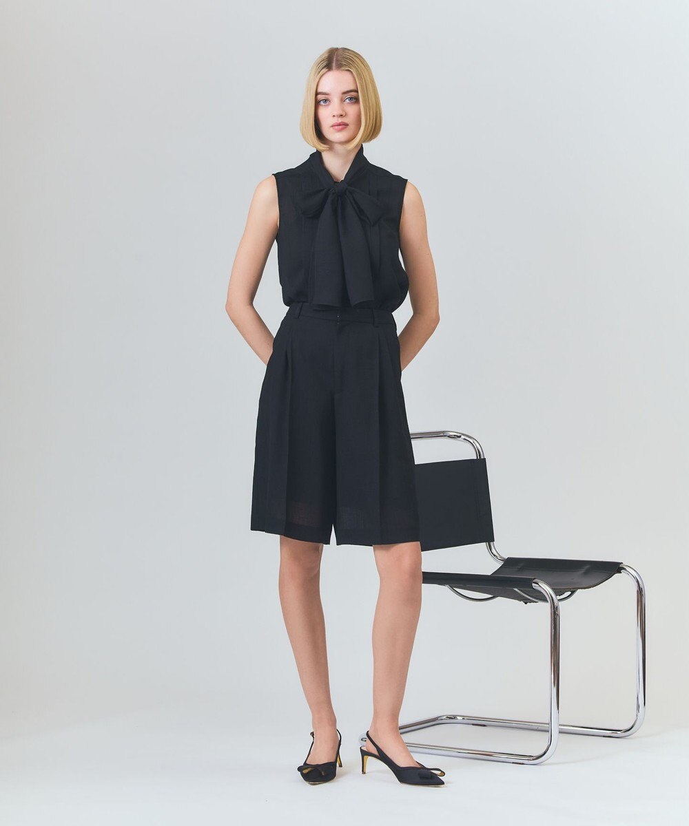 GRACE CONTINENTAL リネンライクボウタイノースリーブ 